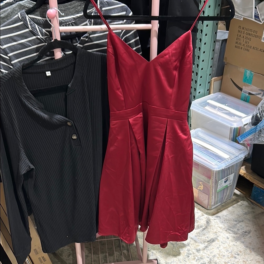 Lulu's Red Satin Dress for Formal Occasions